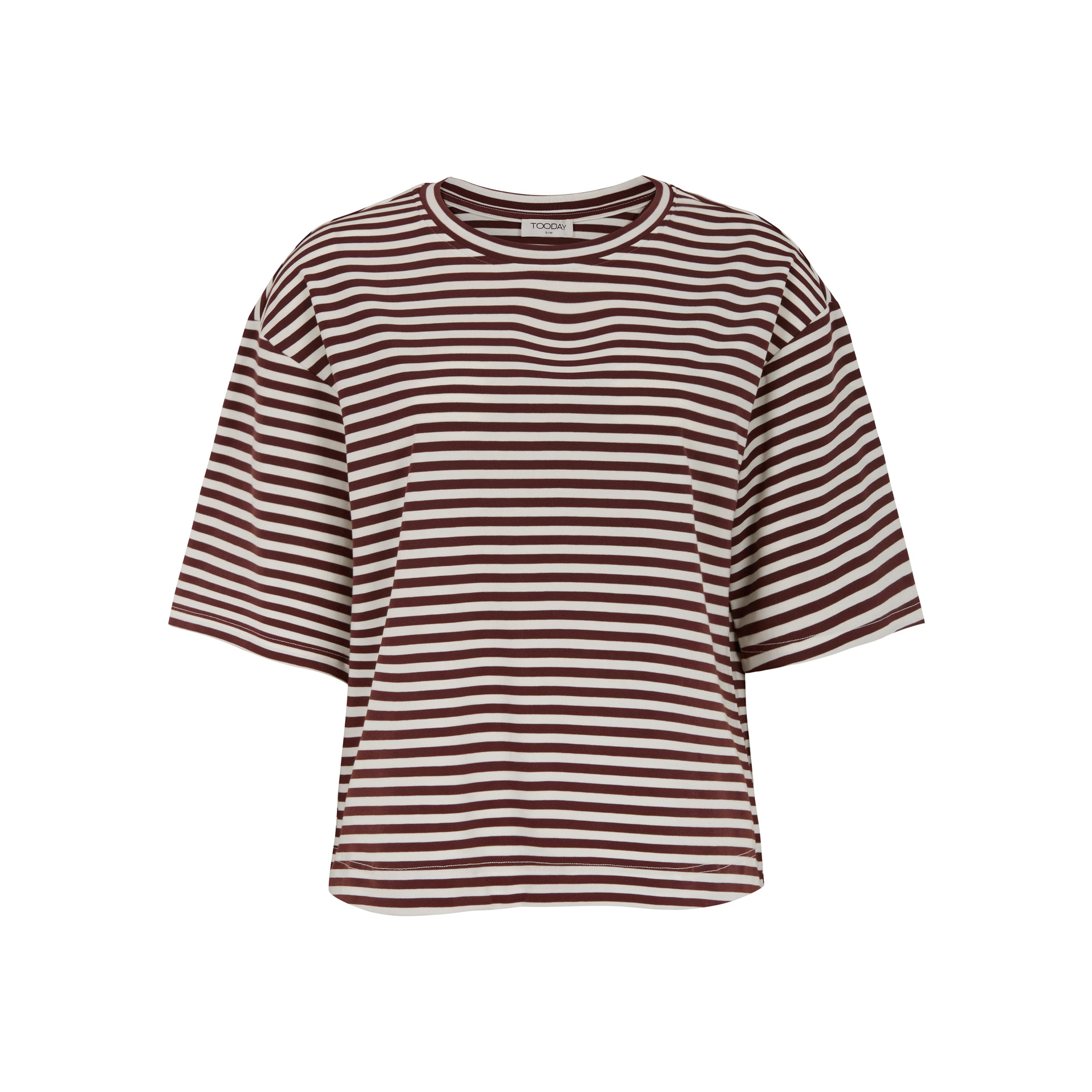 Tooday Clip Striped T-Shirt - Bordeaux/White Stripe