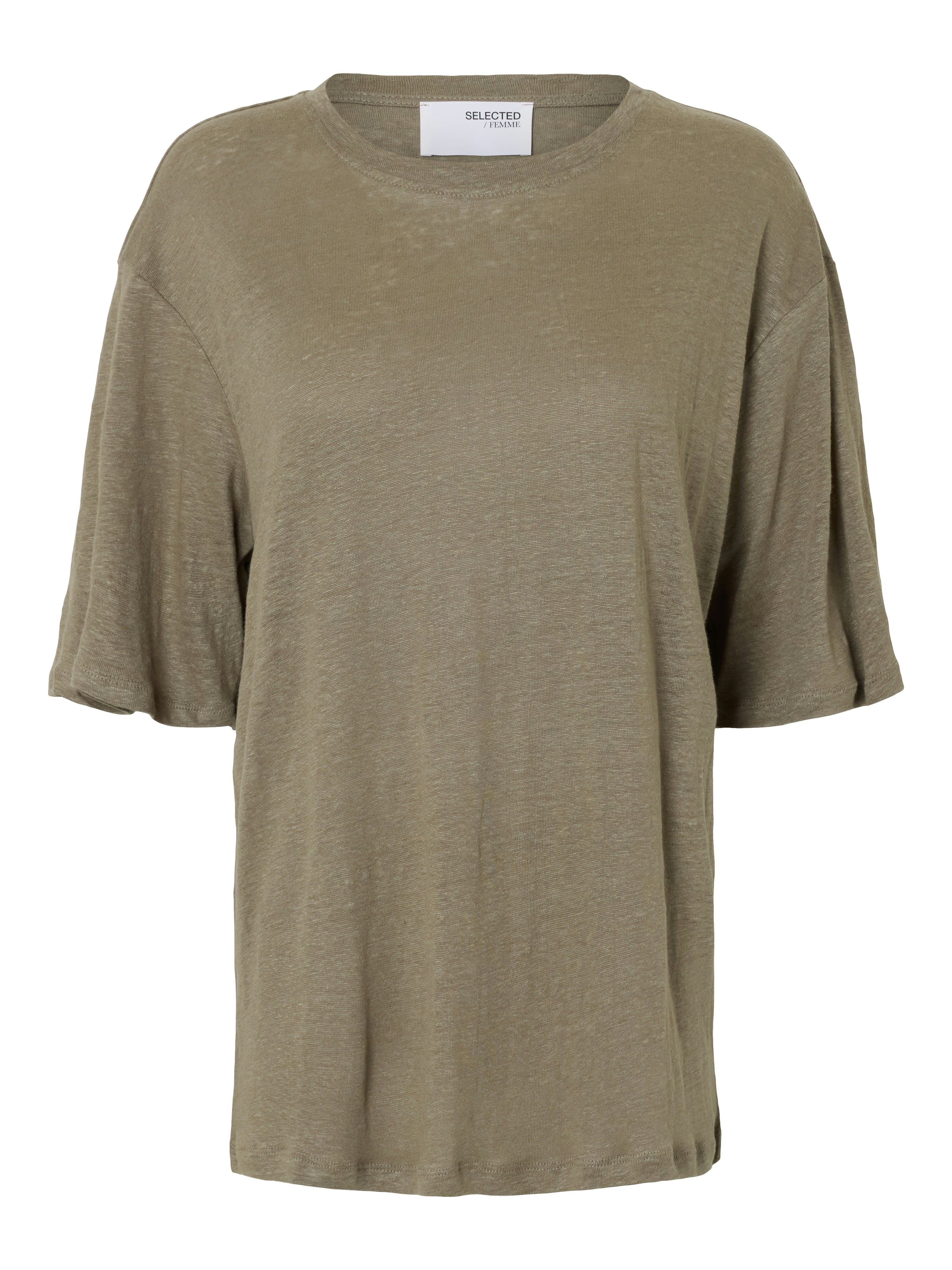 Selected Femme Vilja Linen Tee - Vetiver