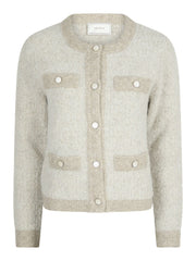 Neo Noir Vivia Knit Cardigan - Beige Melange