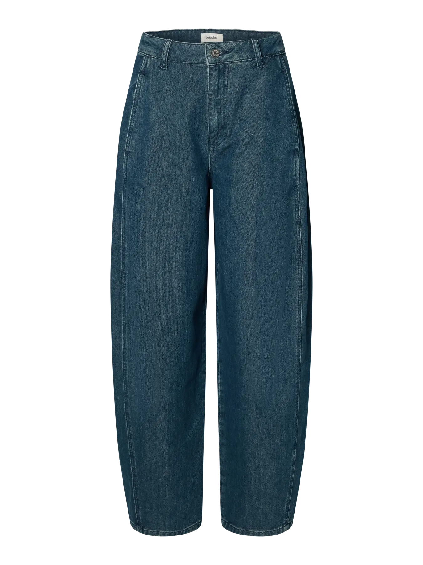 Selected Femme Barrel Relaxed Bella HW Jeans - Medium Blue Denim