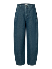 Selected Femme Barrel Relaxed Bella HW Jeans - Medium Blue Denim