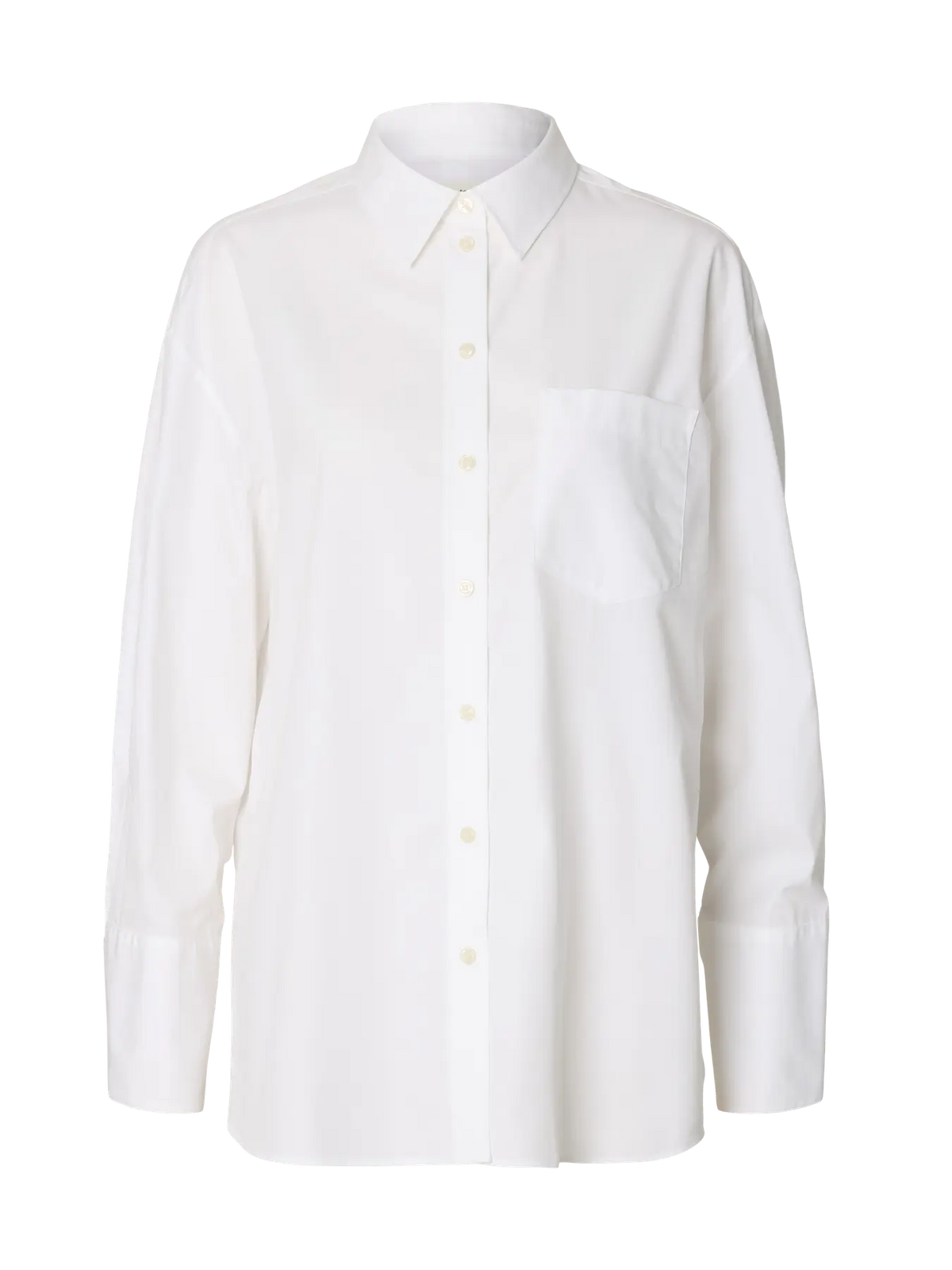 Selected Femme Dannie LS Oversized Shirt - Bright White