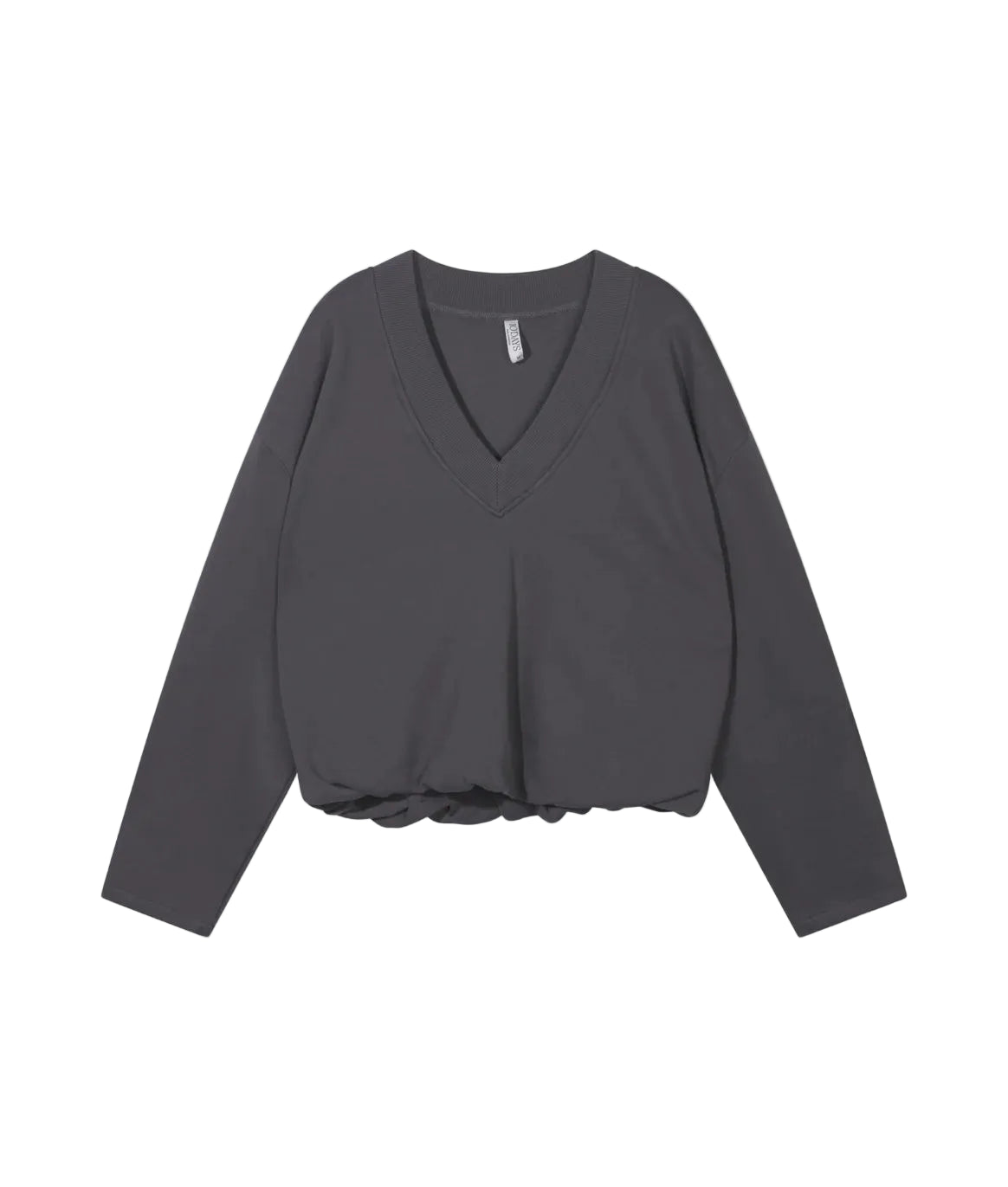 10Days V-Neck Balloon Sweater - Steel Blue