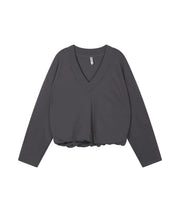 10Days V-Neck Balloon Sweater - Steel Blue