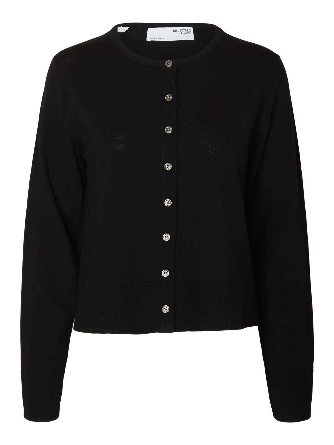 Selected Femme Thea Knit Merino Cardigan - Black