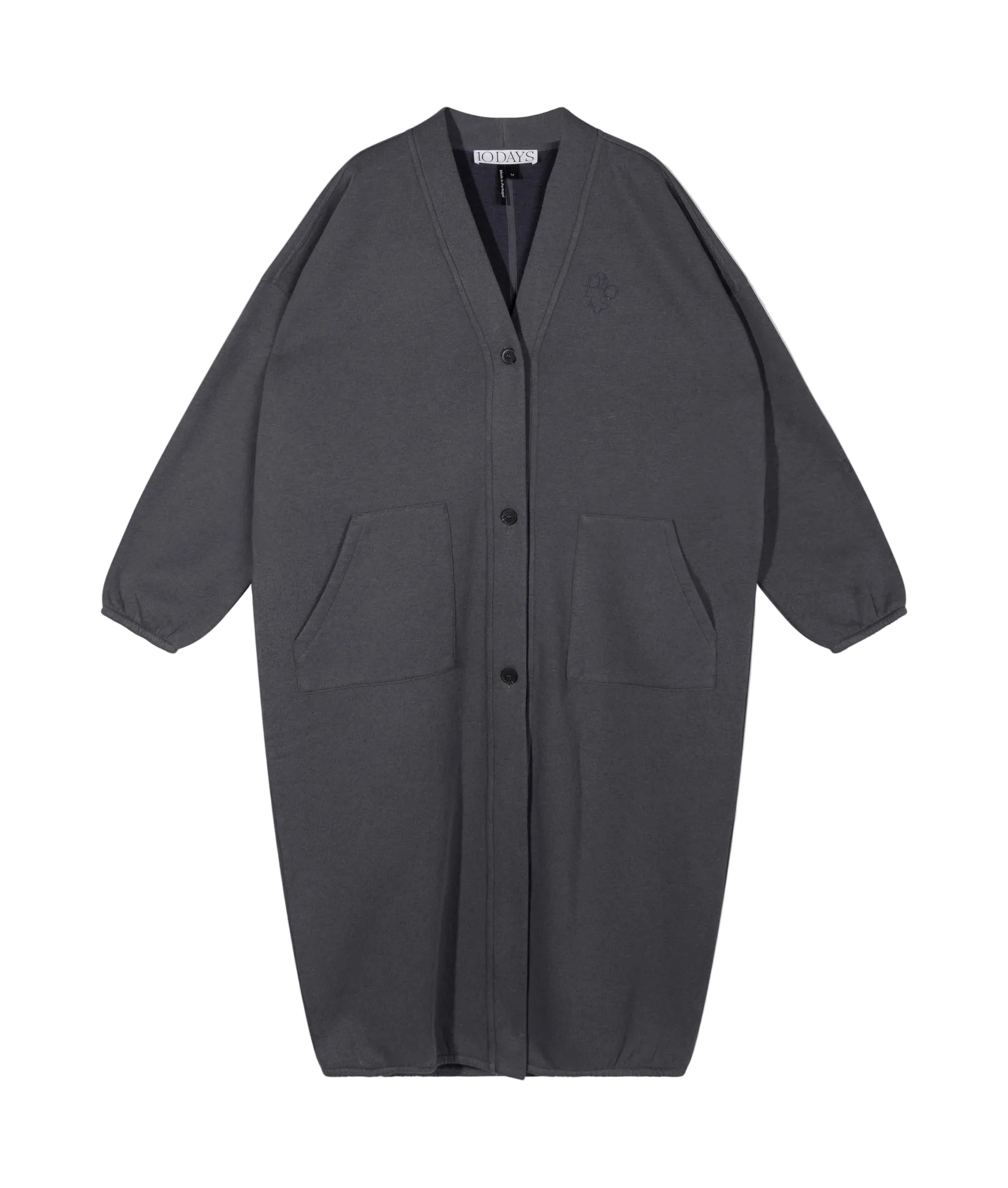 10Days Long Baseball Cardigan - Steel Blue