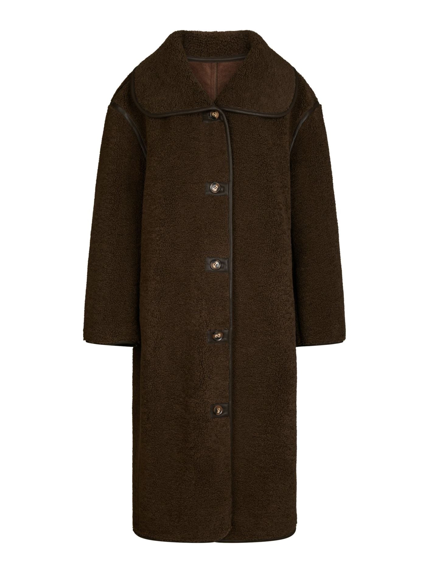Neo Noir Carmen Teddy Coat - Dark Brown