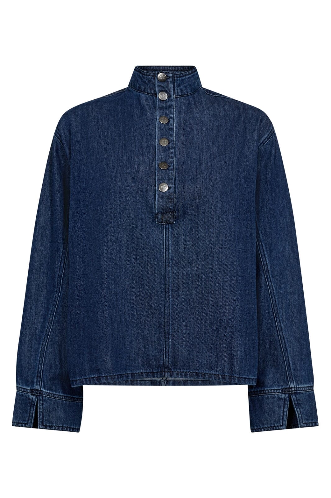 Co'couture Azmina Denim Placket Blouse - Denim blue