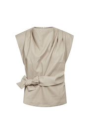 Co'couture Gitt Pleat Top - Bone