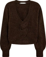 Co'couture Cozy Twist Back Knit - Mocca