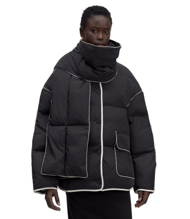 Edited Azaria Jacket - Black + Gardenia Piping