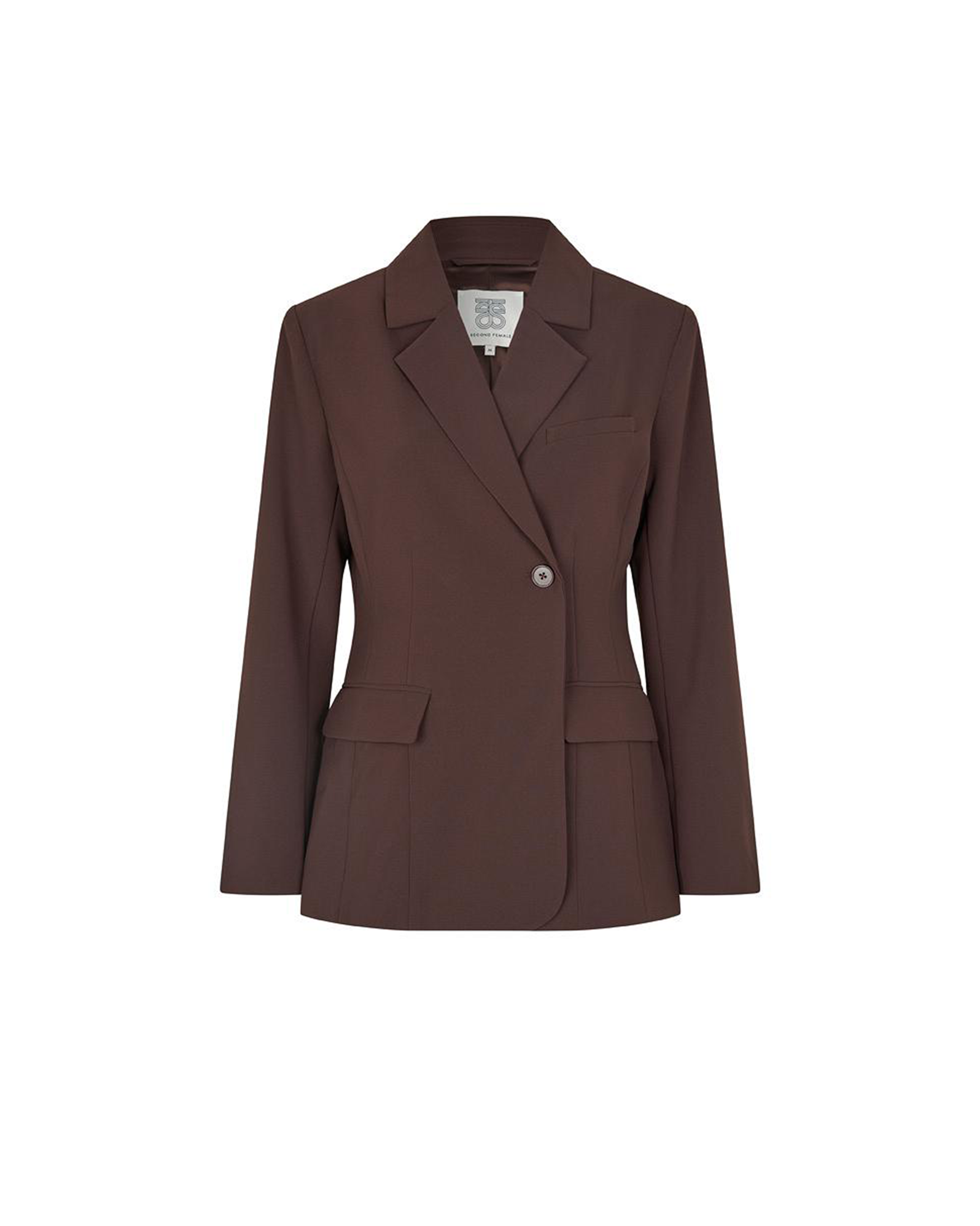 Second Female Fique Fitted Blazer - Chocolate Plum