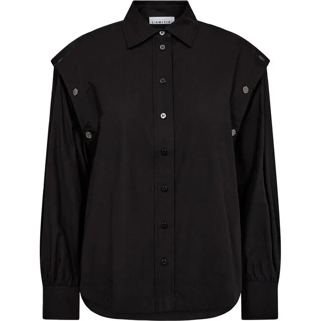l'Haute Amitié Button Sleeve Shirt - Black