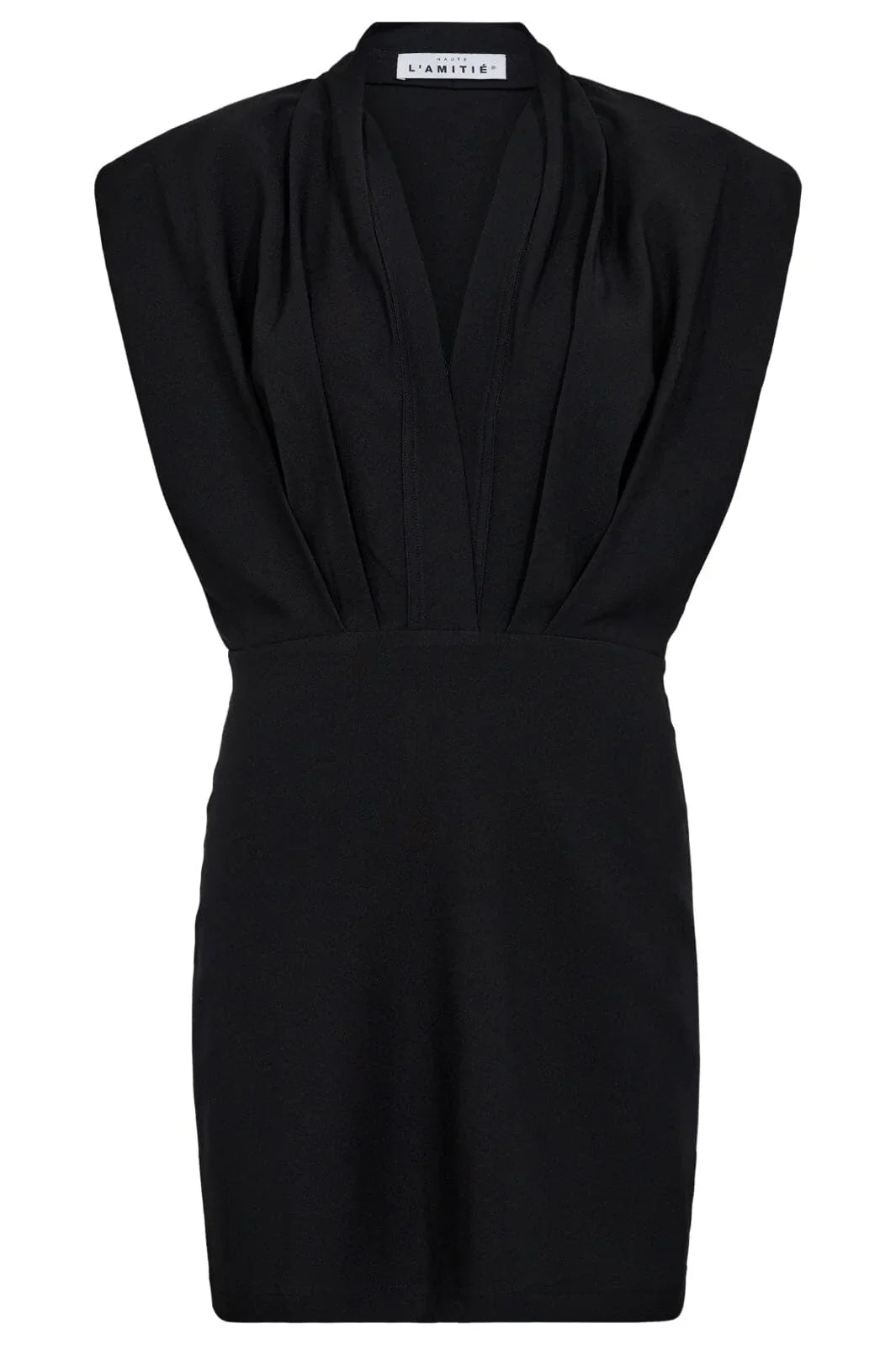 l'Haute Amitié l'Egance Crop Drape Dress - Black