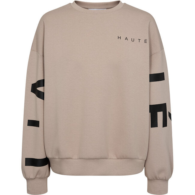 l'Haute Amitié Maxi Split Logo Sweat - Beige