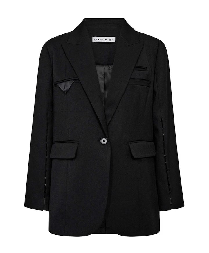 l'Haute Amitié Premiere Oversize Triangle Blazer - Black