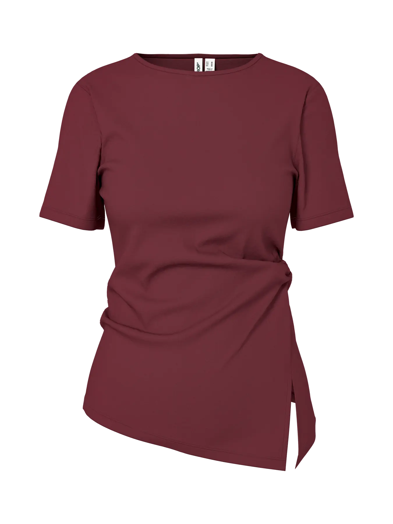 Hypedrop Madison Draped SS Tee - Oxblood Red