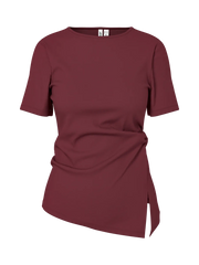 Hypedrop Madison Draped SS Tee - Oxblood Red