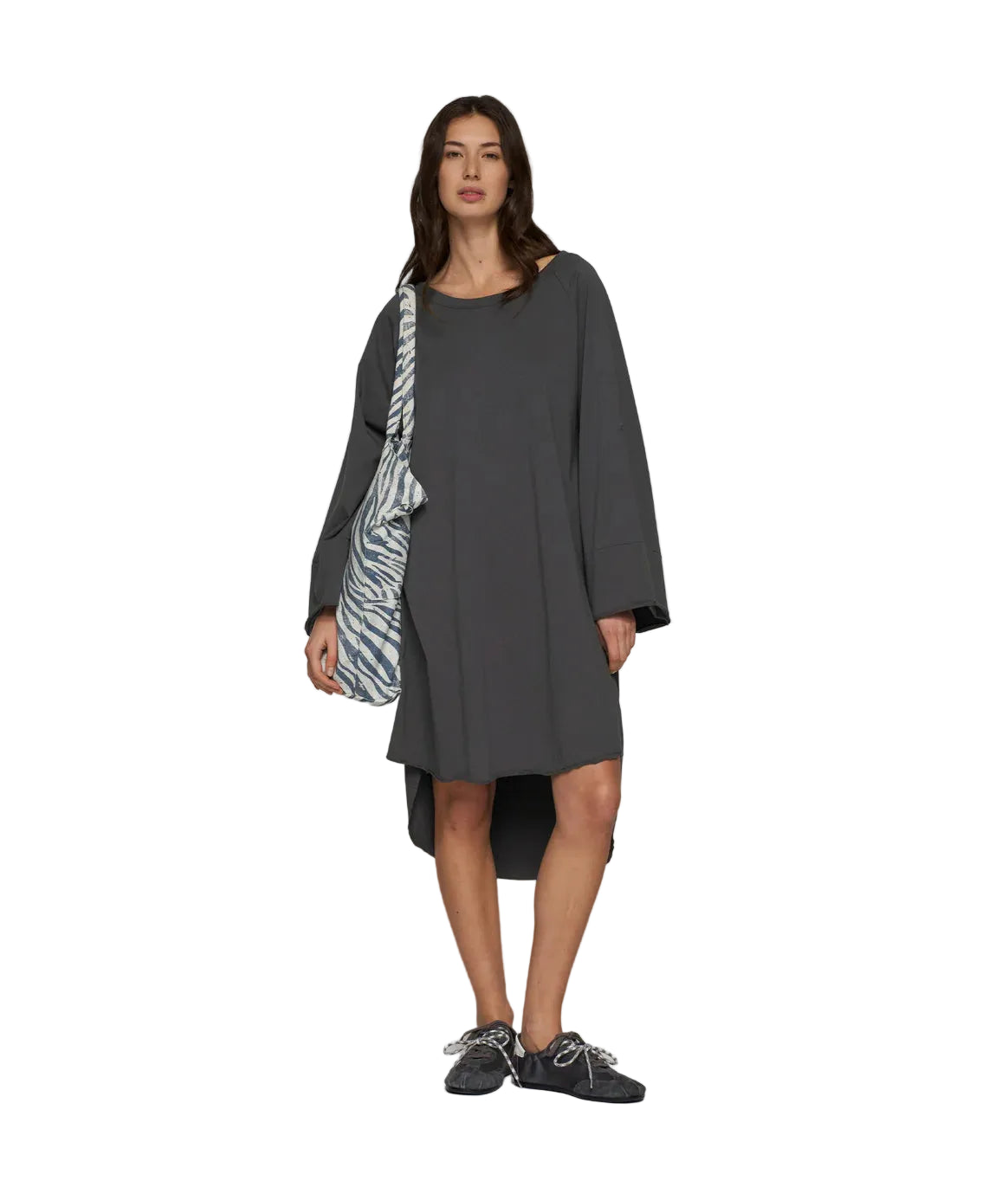 10Days Jersey Logo Dress - Steel Blue