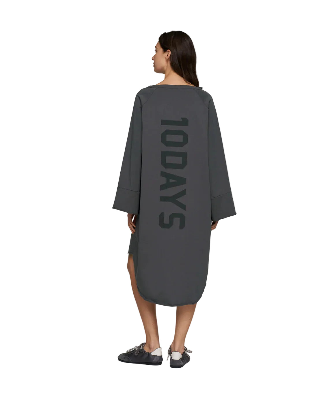 10Days Jersey Logo Dress - Steel Blue