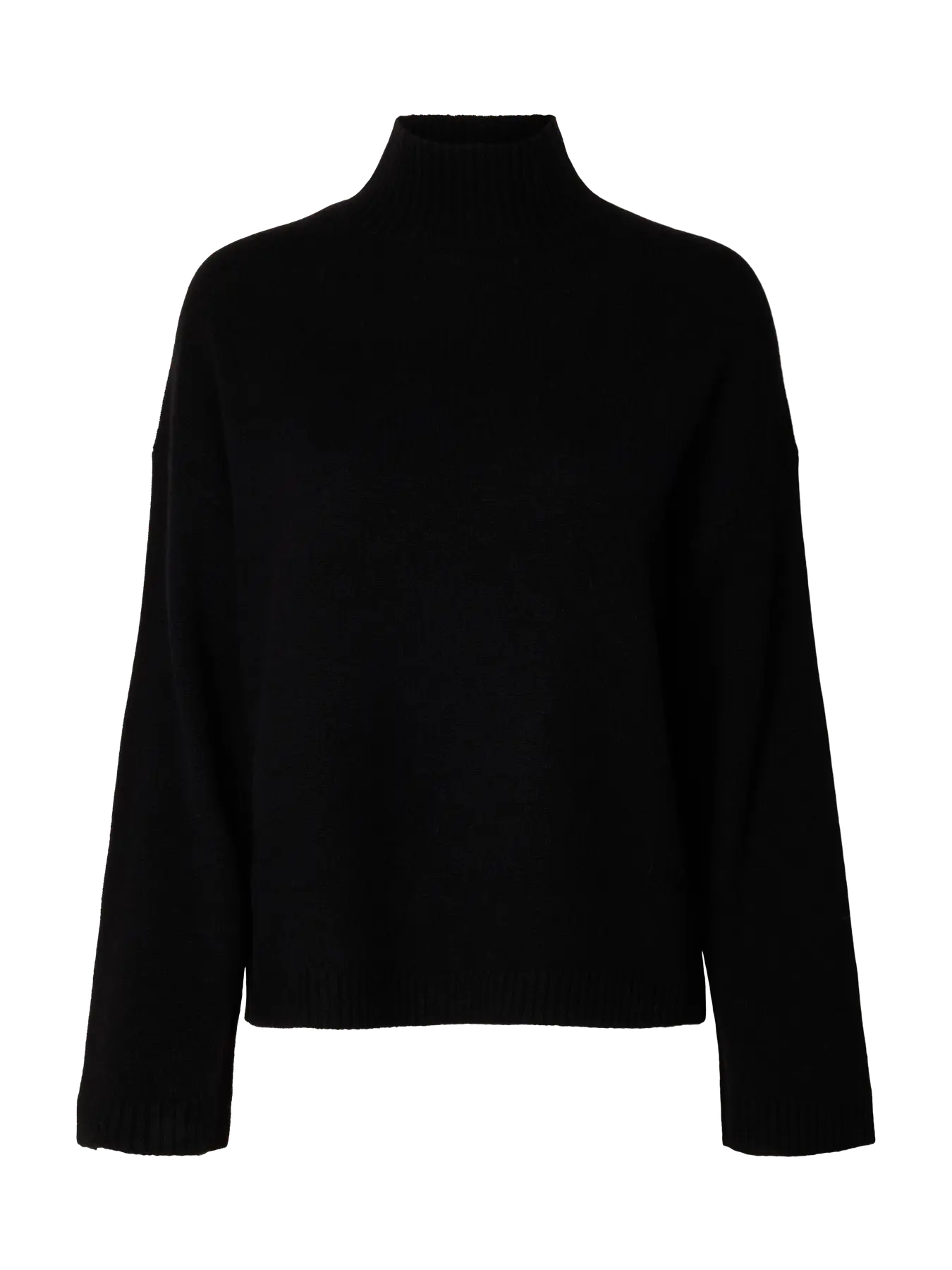 Selected Femme Cille Cashmere Blend High Neck - Black