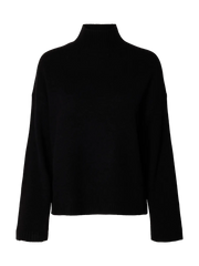 Selected Femme Cille Cashmere Blend High Neck - Black