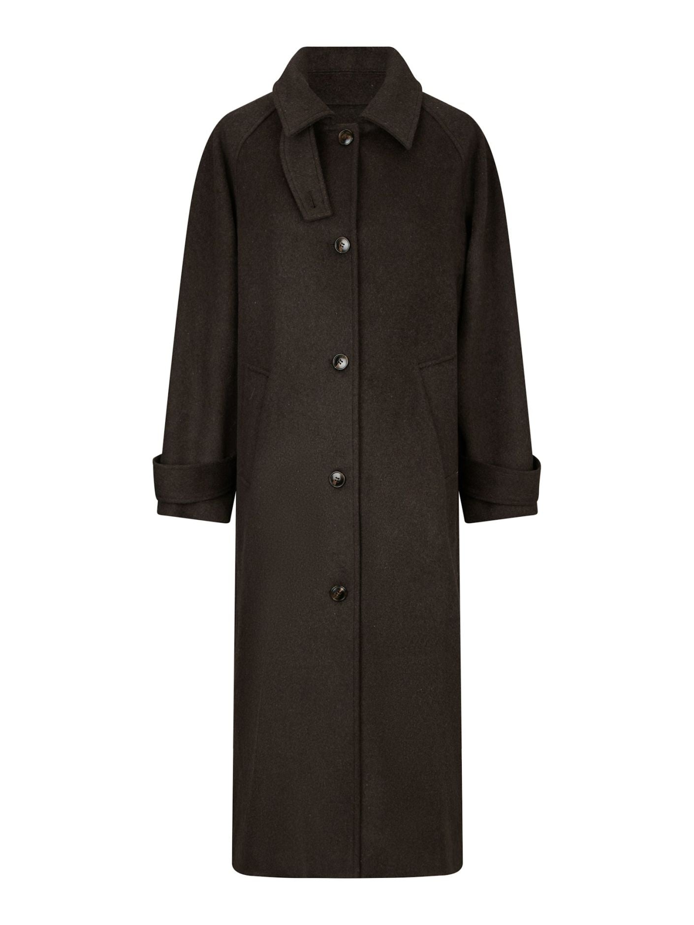 Neo Noir Keaton Wool Coat - Chocolate Brown