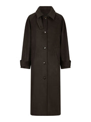 Neo Noir Keaton Wool Coat - Chocolate Brown