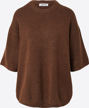 Edited Kristine Wool Knit T-Shirt - Fondue Fudge
