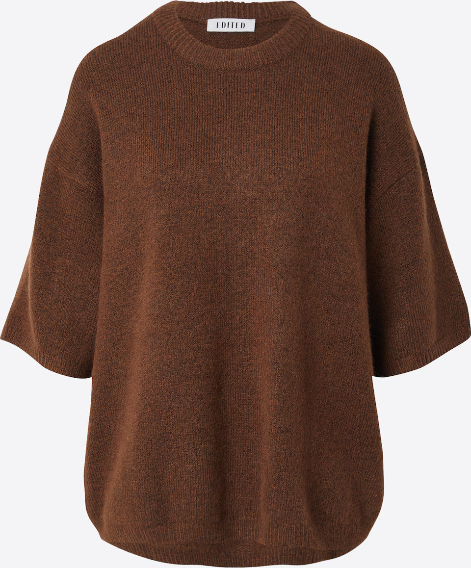 Edited Kristine Wool Knit T-Shirt - Fondue Fudge