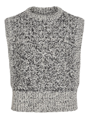 Rouge Edit Sally O-Neck Knit Vest - Meteorite