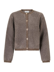 Neo Noir Limo Fluffy Knit Cardigan - Iron
