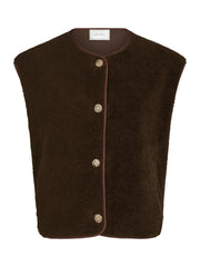 Neo Noir Mariko Teddy Vest - Dark Brown