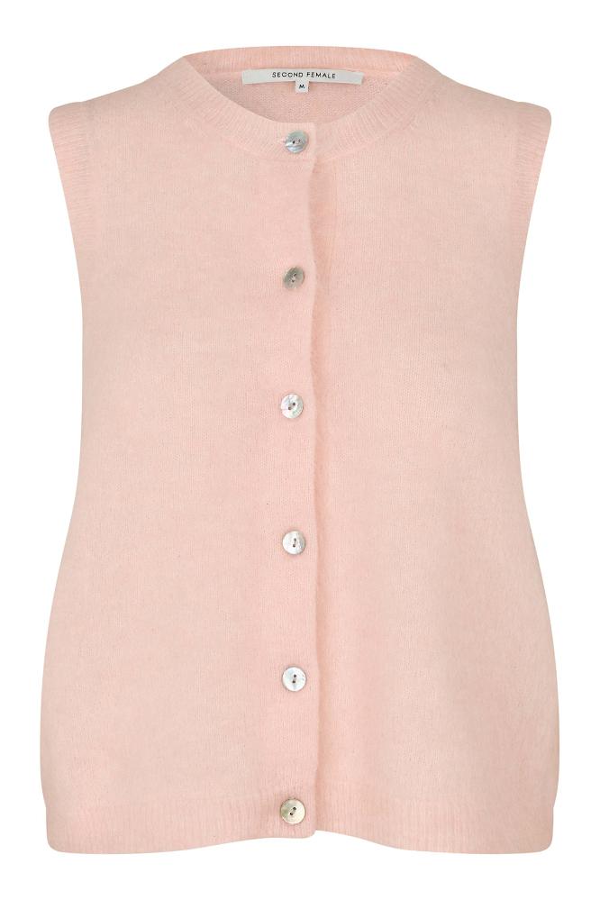 Second Female Brook Knit Button Vest - Pale Dogwood