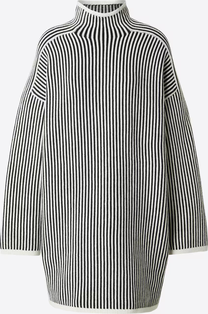 Edited Neea Wool Dress - Black and White Stripe