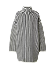 Edited Neea Wool Dress - Black and White Stripe