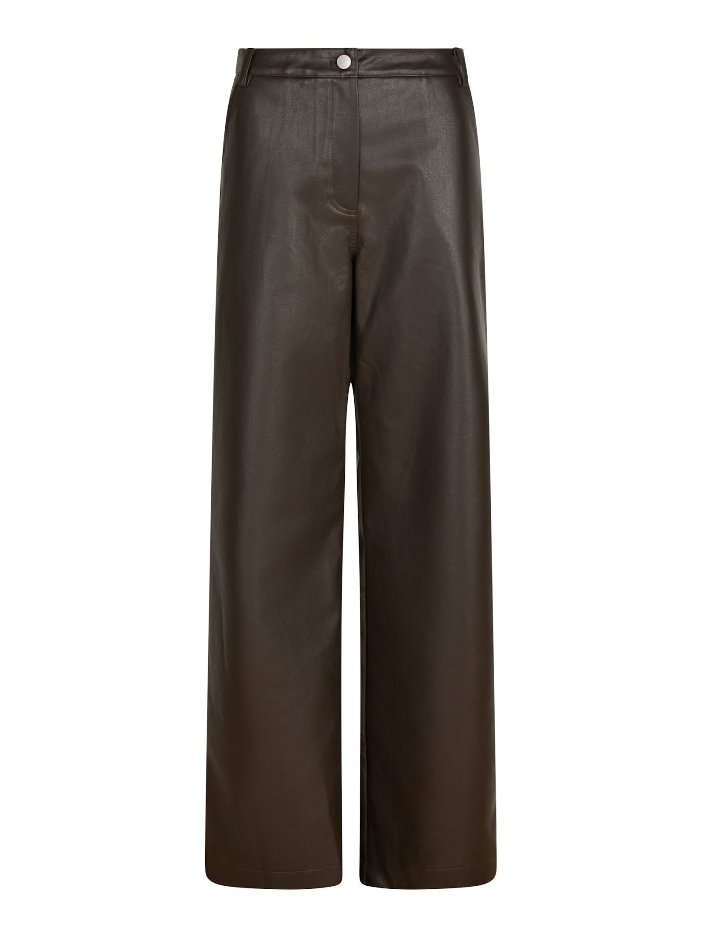 Neo Noir Pinur Faux Leather Pants - Dark Brown