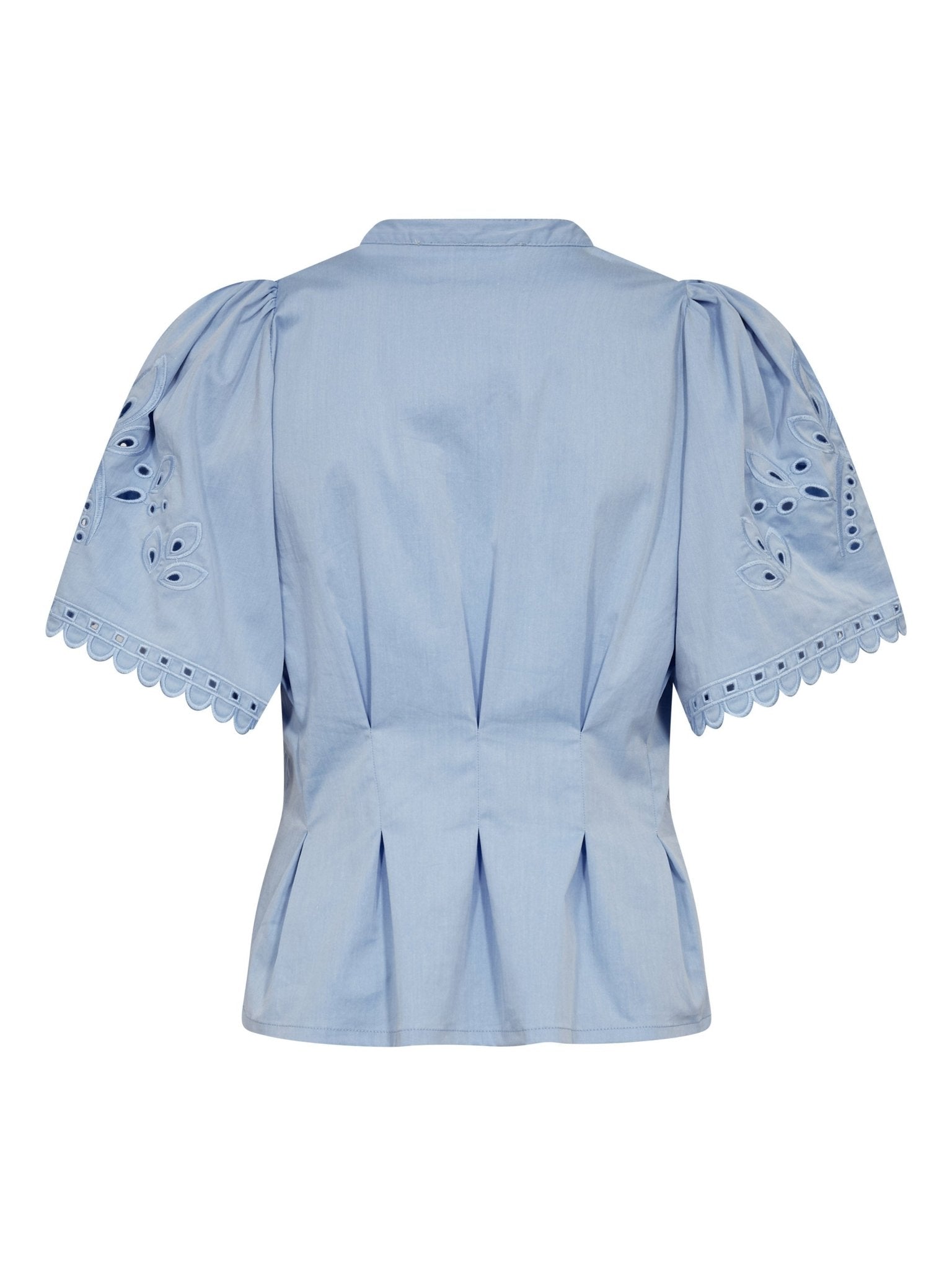 Co'couture Poppy Emb SS V-Shirt - Pale Blue