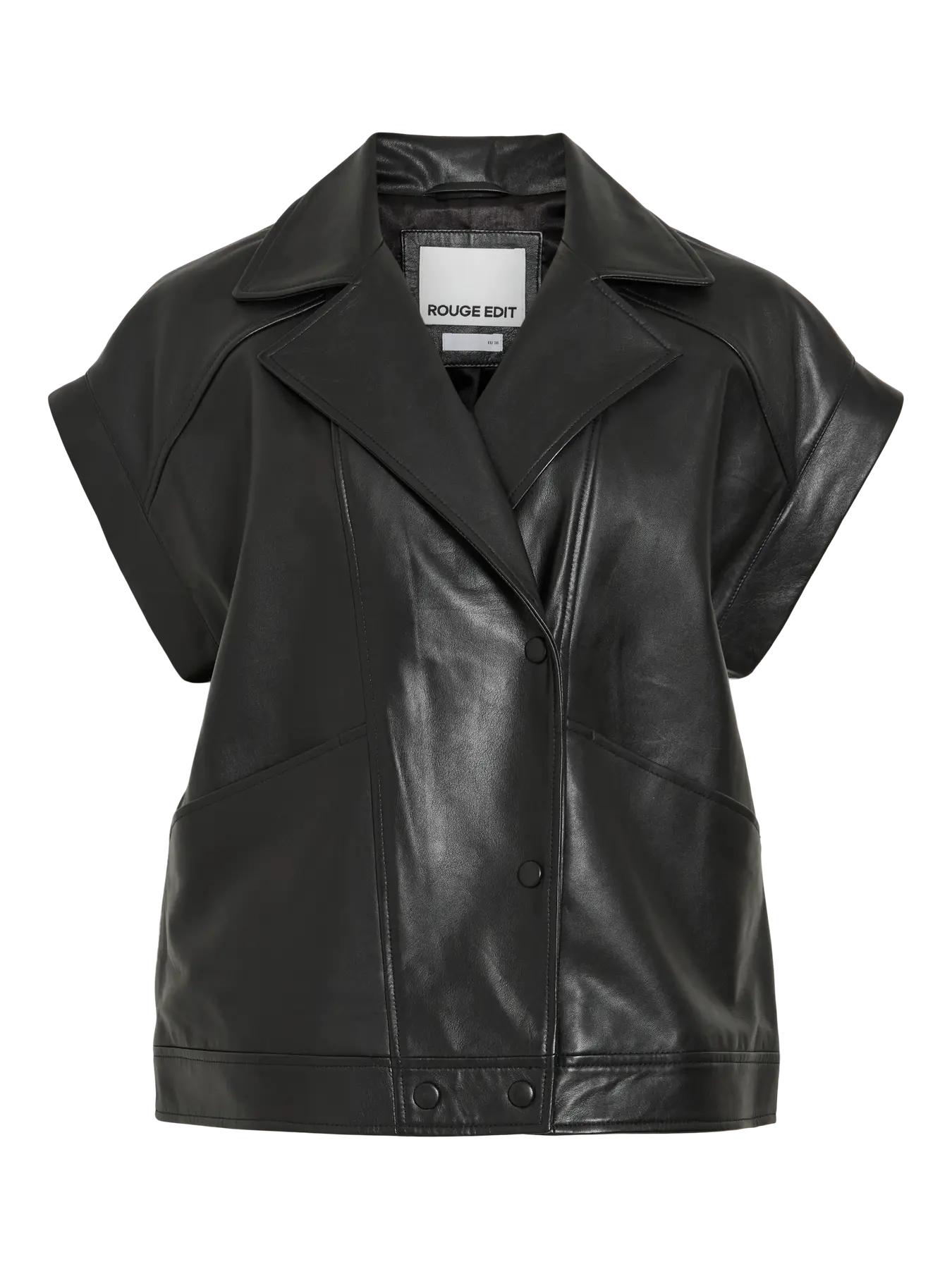 Rouge Edit Elenne Leather Waistcoat - Meteorite