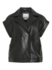 Rouge Edit Elenne Leather Waistcoat - Meteorite