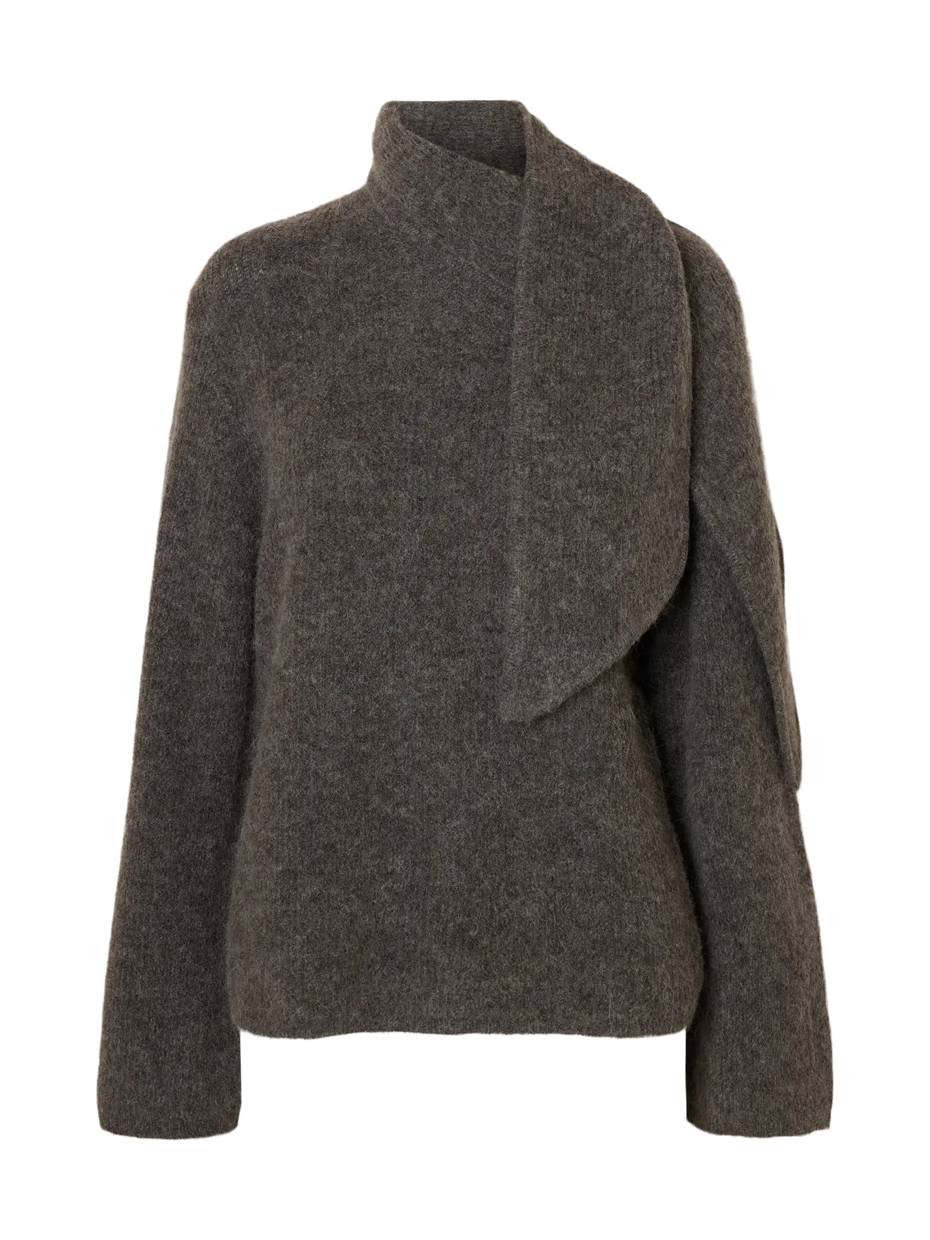 Selected Femme Lulu Bow Knit - Medium Grey Melange