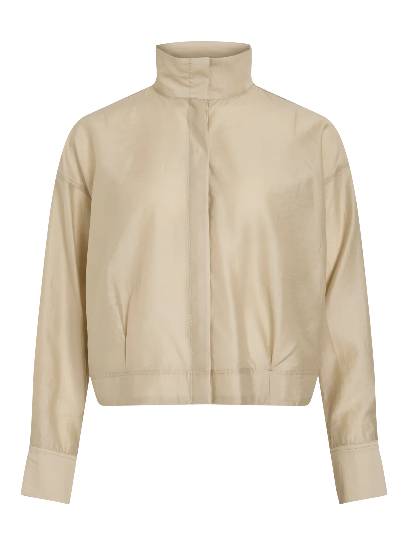 Rouge Edit Stina LS High Neck Shirt - Feather Gray