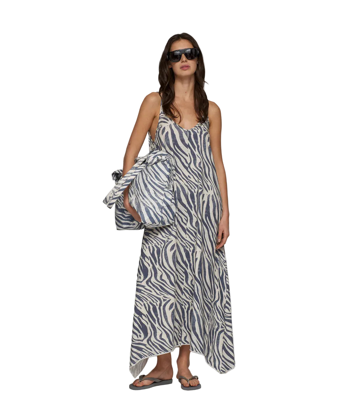10Days Strappy Dress Zebra - Light Vanilla