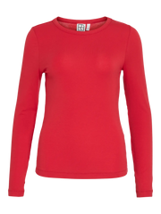 Rouge Edit Maple LS O-Neck Tee - Chinese Red