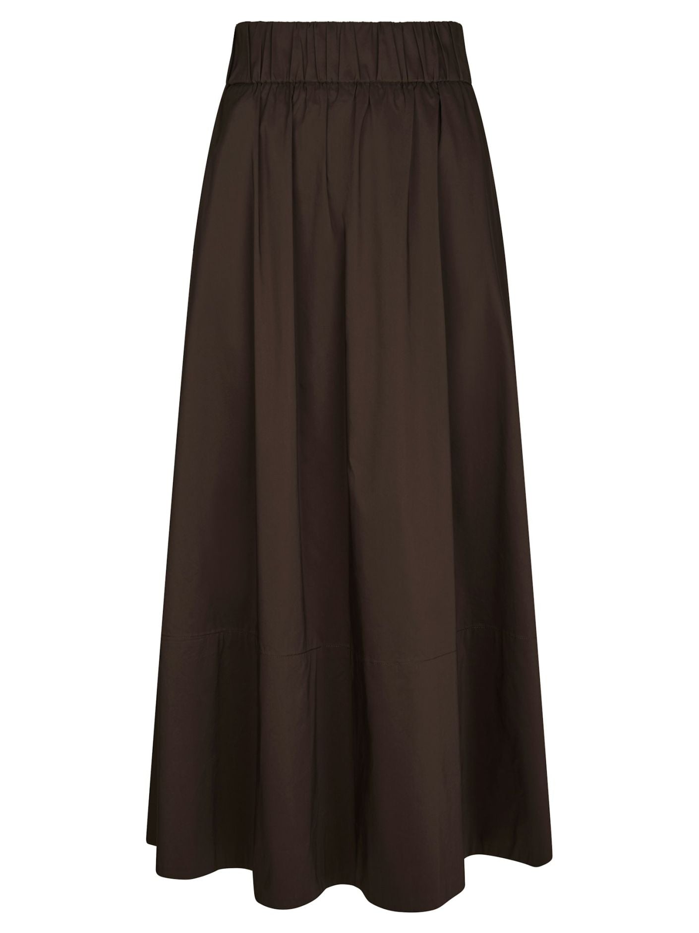 Neo Noir Yara Long Poplin Skirt - Chocolate Brown