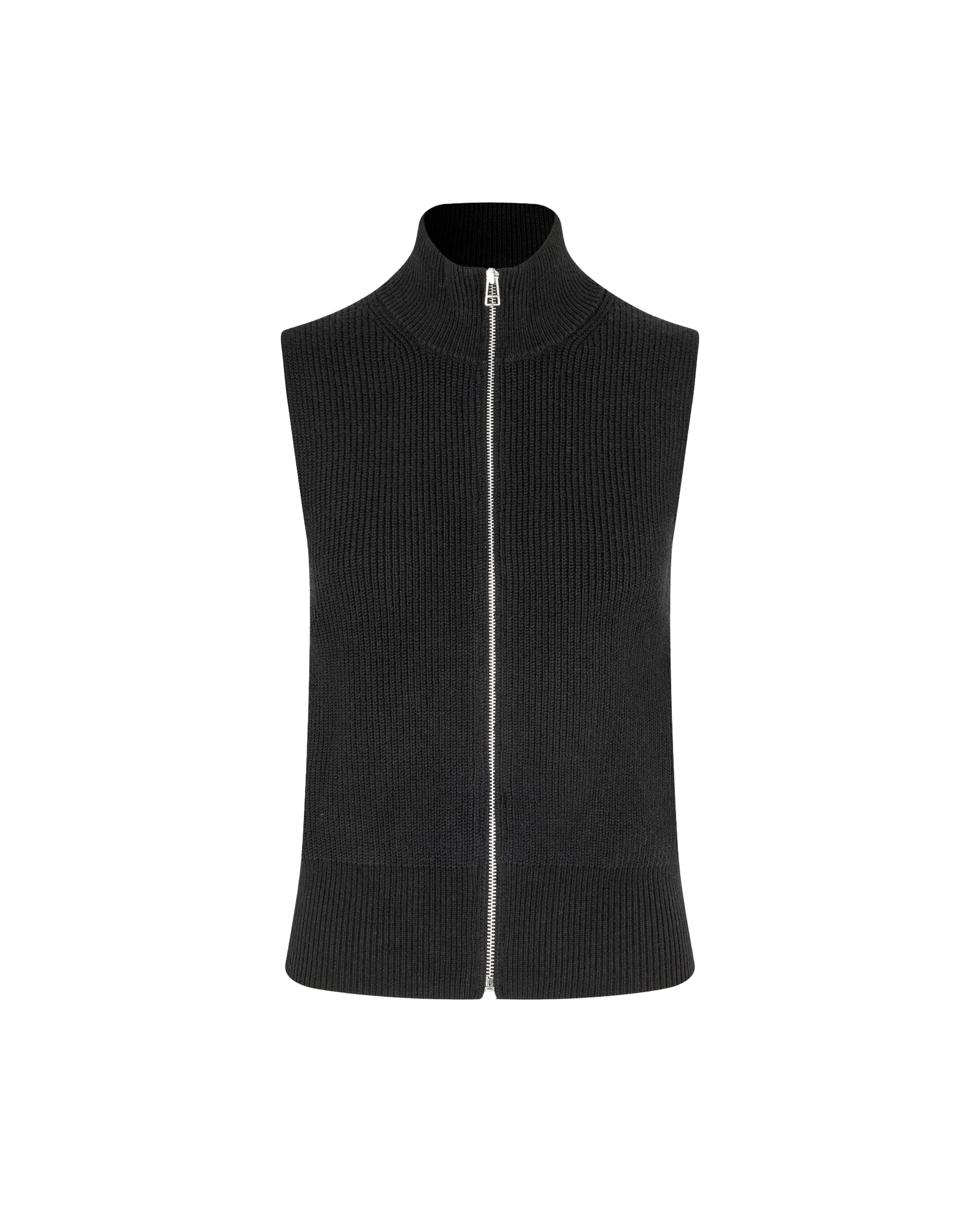 Second Female Yora Knit Zip Vest - Black